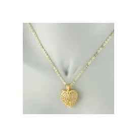 Kanat Açılır Kapanır Zirkon Taşlı Trend Kolye-Sarı