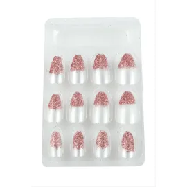 Simli Renkli Takma Tırnak-Renkli