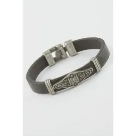 Kayı Boyu Suni Deri Bileklik-Siyah