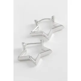Yıldız Trend Metal Küpe-Gümüş Rengi