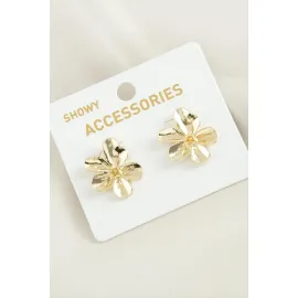 Orkide Trend Metal Küpe-Gümüş Rengi