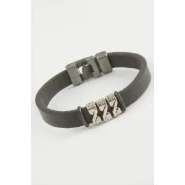 Kaliteli Suni Deri Bileklik-Siyah