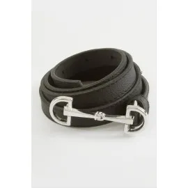 Zincir Desenli Geçmeli Kemer 1,5 Cm-Siyah