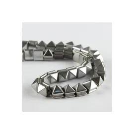 Makromelik Hematit Taşı 8 mm-Gümüş Rengi