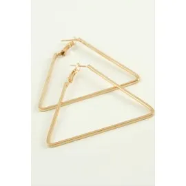 Üçgen Halka Küpe 4,5 Cm-Sarı