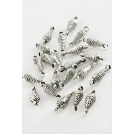 Küçük Noktalı Tesbih Püskül Ara Aparatı 50 Gram-Gümüş Rengi