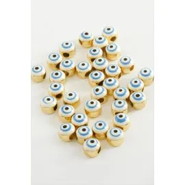 Nazar Mineli Bileklik Ve Kolye Ucu Aparatı 1 Adet-Beyaz