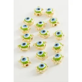 Kaplumbağa Mineli Bileklik Ve Kolye Ucu Aparatı 1 Adet-Yeşil