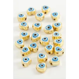 Kalp Mineli Bileklik ve Kolye Ucu Aparatı 1 Adet-Beyaz