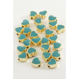 Kalp Mineli Bileklik ve Kolye Ucu Aparatı 1 Adet-Turkuaz