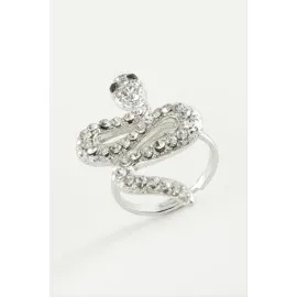 Yılan Taşlı Yüzük-Gümüş Rengi