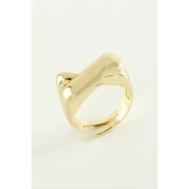 Çapraz Metal Yüzük-Sarı