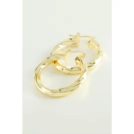 Burgulu Halka Küpe 3 cm-Sarı