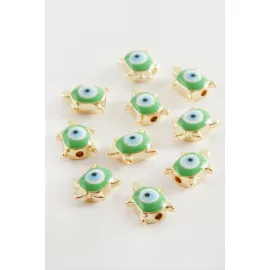 Kaplumbağa Nazar Mineli Aparat 1 Adet-Yeşil