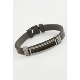 Çerçeve Kaliteli Suni Deri Bileklik-Siyah