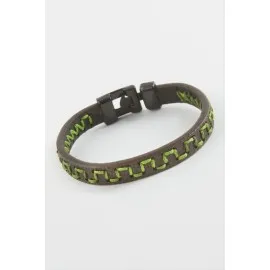 Labirent Kaliteli Suni Deri Bileklik-Kahverengi