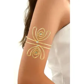 Kelebek Figürlü Üst Kol Pazu Bilekliği-Sarı