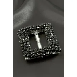 Dikdörtgen Taşlı Kemer Tokası 1 Adet-Beyaz