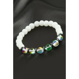 Neon Kuvars Doğaltaş Bileklik-Beyaz