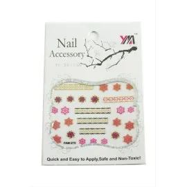 Çiçek Tırnak Aksesuarı Tattoo Sticker-Beyaz