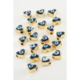 Kalp Mineli Bileklik ve Kolye Ucu Aparatı 1 Adet-Lacivert