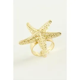 Deniz Yıldızı Metal Yüzük-Sarı