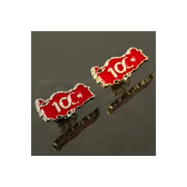 Cumhuriyetin 100. Yılına Özel Yaka Rozet-Sarı