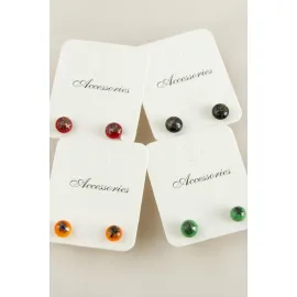 Top Cam Küpe-Renkli