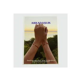 2li Arkadaşlık Bileklik Kartı-Beyaz