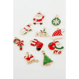 Karışık Yılbaşı Özel Mineli Kolye Ucu 1 Adet-Renkli