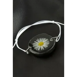 Papatya Epoksi Bileklik-Siyah