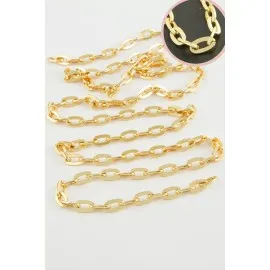 6 Mm Oval Zincir 1 Metre-Sarı
