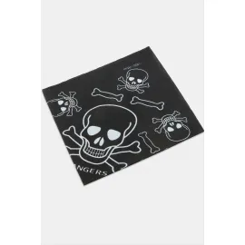 Kuru Kafa Desenli Bandana 50X50-Siyah