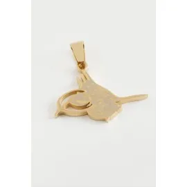 Tuğra Çelik Kolye Ucu 3 Cm-Sarı