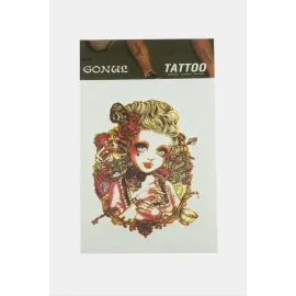 Kadın Tattoo Dövme Sticker-Beyaz