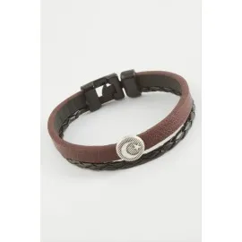 Ay Yıldız Kaliteli Suni Deri Bileklik-Bordo