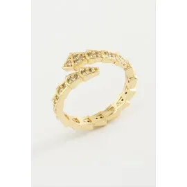 Yılan Zirkon Taşlı Yüzük-Sarı