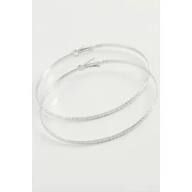 Burgulu Zikzak Metal Halka Küpe 8-9-10 Cm-8 Cm