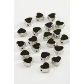 Kalp Mineli Bileklik ve Kolye Ucu Aparatı 1 Adet-Siyah