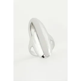 Oval Metal Yüzük-Gümüş Rengi