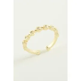 Yuvarlak Zirkon Taşlı Yüzük-Sarı