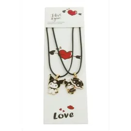 Çzgflm Karakteri Arkadaşlık Kolyesi Çift Kolye-Siyah