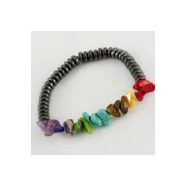 7Li Doğaltaş Çakra Bileklik-Antrasit