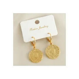 Çeyrek Altın Kaplama Küpe-Sarı