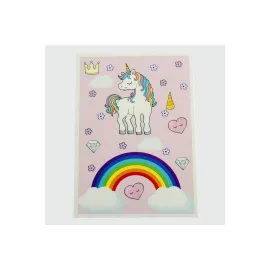 3lü Unicorn Bileklik Kartı-Pembe