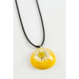 Papatya Epoksi Kolye-Sarı