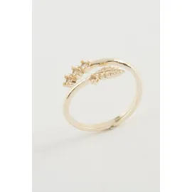 Yaprak Zirkon Taşlı Yüzük-Sarı