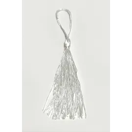 1 Adet Pamuk Püskül 14 cm-Beyaz