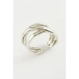 Burgulu Metal Yüzük-Gümüş Rengi