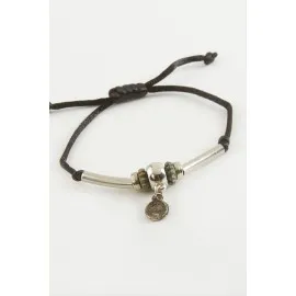 Tuğra Metal Aparatlı İp Bileklik-Renkli